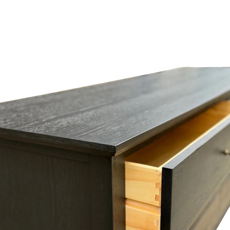 "Hampshire" Hamptons Style Solid Timber 6 Drawer Dresser, Black 183cmW x 53cmD x 84cmH (RRP $2999) - Image 3