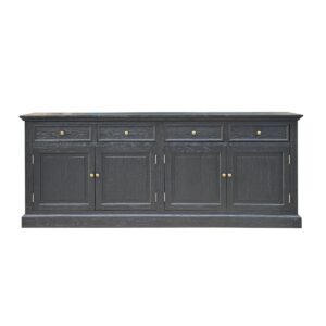 wp-image-tigress-44457.jpg "Maine" Hamptons Style 4 Door 4 Drawer Buffet Sideboard Black, 200cmW x 43cmD x 80cmH (RRP $3499)