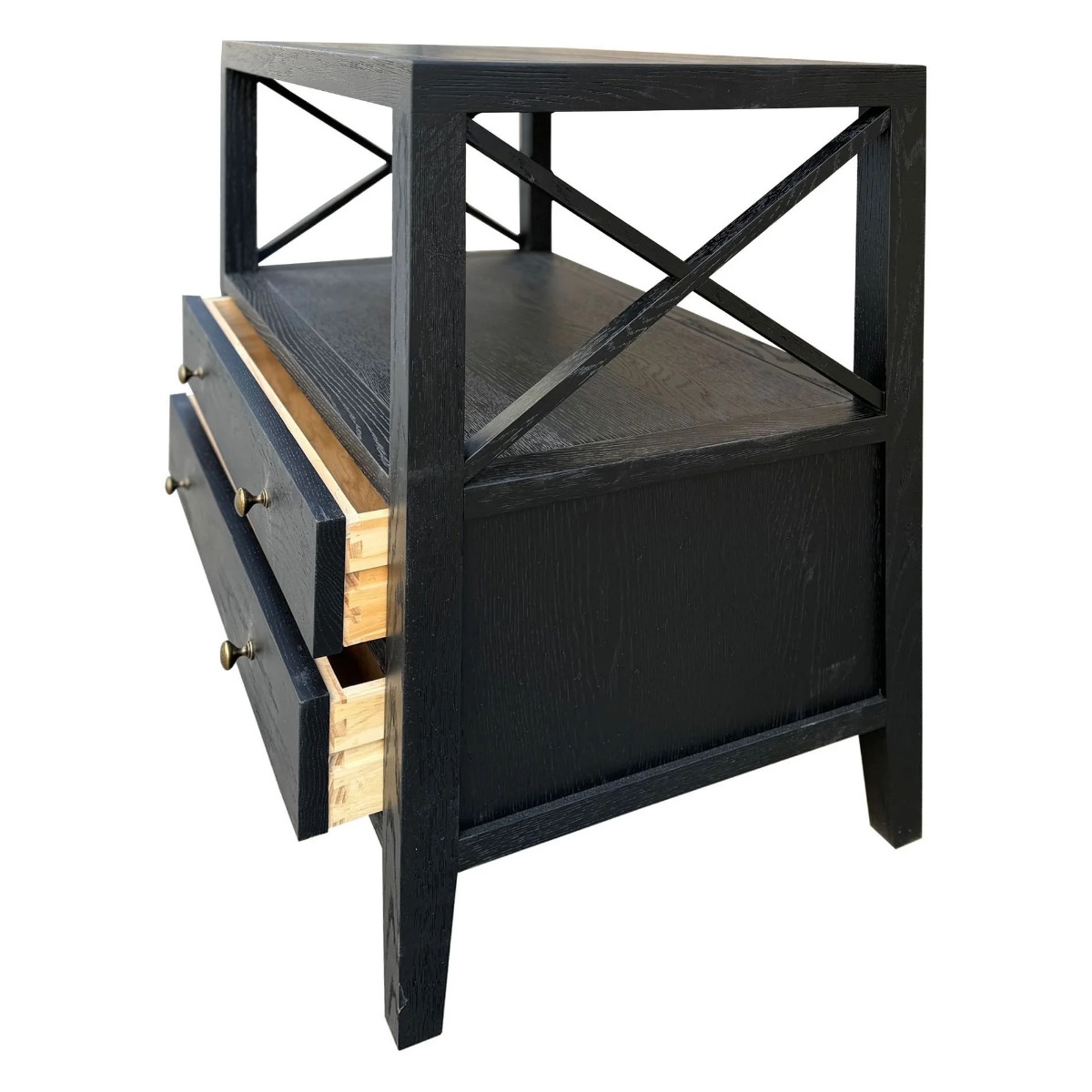 "Daintree" Resort Style Solid Timber Side Table, Black 75cm x 45cm x 75cmH (RRP $999) - Image 4