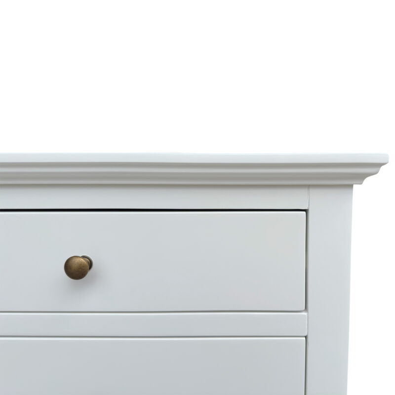 "Hampshire" Hamptons Style Solid Timber 3 Drawer Bedside Table, White 60cmW x 49cmD x 71cmH (RRP $999) - Image 4