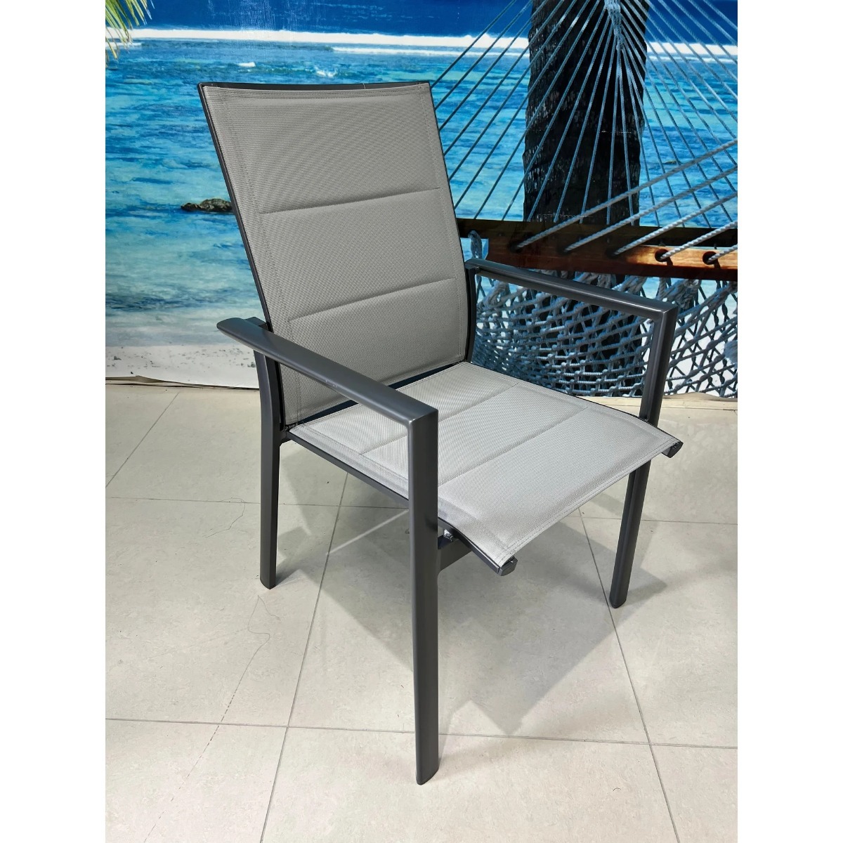 "Avoca" Resort Style Outdoor Aluminium 9 Piece Dining Setting Charcoal, 220cm x 100cm (RRP $2999) - Image 5