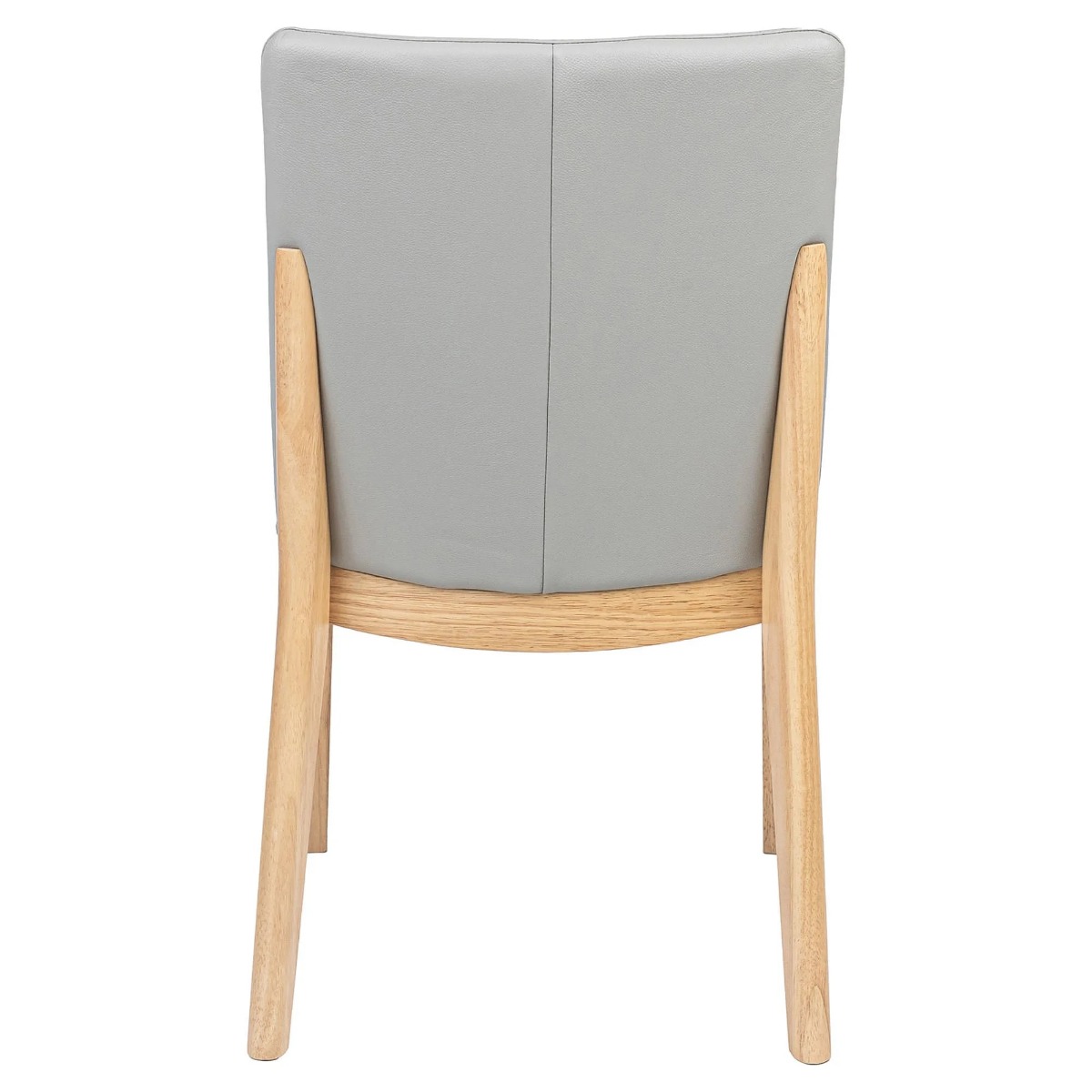 "Hamilton" Resort Style Genuine Leather Dining Chair, Pewter with Natural timber Legs (RRP $399) - Image 3