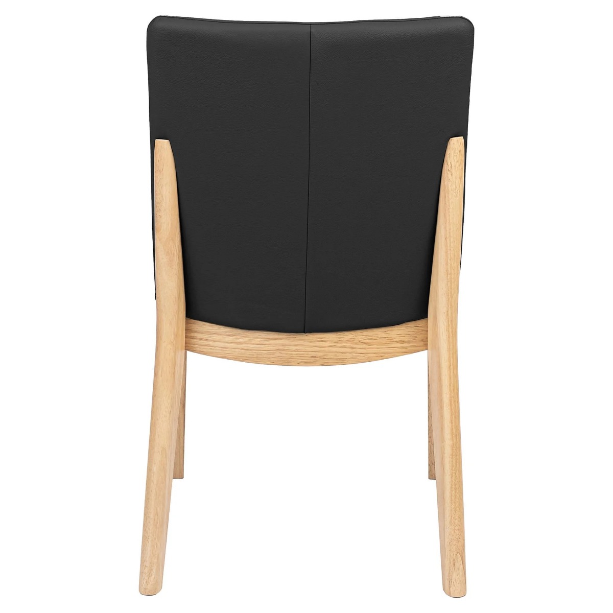 "Hamilton" Resort Style Genuine Leather Dining Chair, Black with Natural timber Legs (RRP $399) - Image 4
