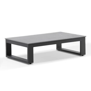 wp-image-tigress-44617.jpg "Hawaii" Hamptons Style Outdoor Aluminium Coffee Table Charcoal with Ceramic Top, L120cm x D70cm x H43cm (RRP $899)