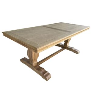 Sophia Hamptons Style Hardwood Timber Dining Table with Pedestal Base, Natural Oak 200x100x78cm (RRP $4299)