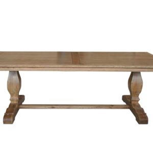 Sophia Hamptons Style Hardwood Timber Dining Table with Pedestal Base, Natural Oak 240x100x78cm (RRP $4499)