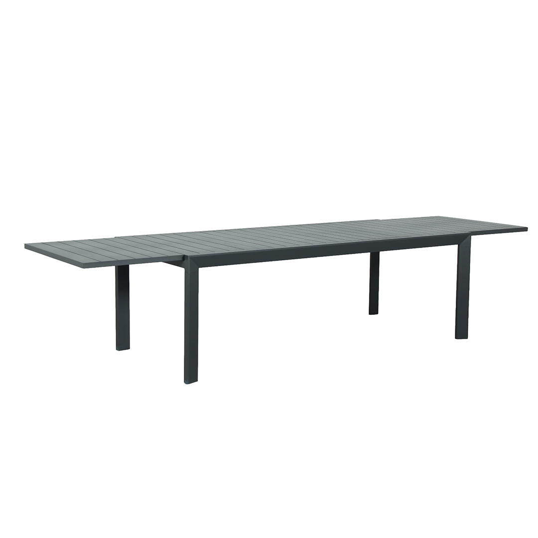 "Sorrento" Resort Style Outdoor Aluminium Extension Dining Table in Gunmetal, 2200-3400X1000mm (RRP $1999)