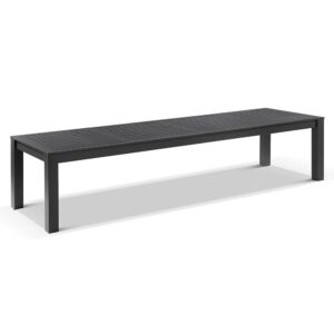 "Hawaii" Aluminium Outdoor Resort Style 12 Seater Dining Table Charcoal, 355cm x 100cm (RRP $2999)