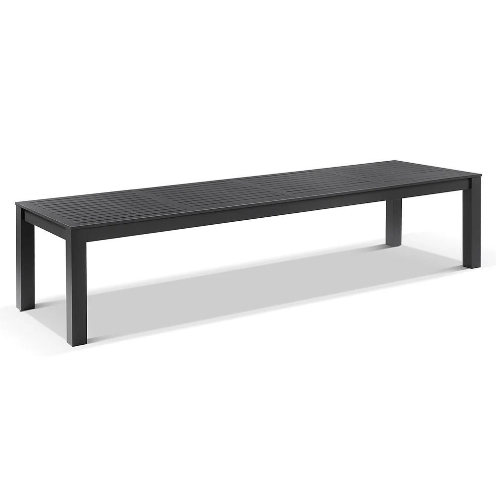 "Hawaii" Aluminium Outdoor Resort Style 12 Seater Dining Table Charcoal, 355cm x 100cm (RRP $2999)