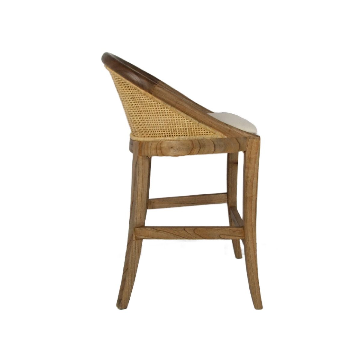 "Maldives" Hamptons Resort Style Barstool Natural Rattan with Mindi Timber Frame & Legs (RRP $549) - Image 5
