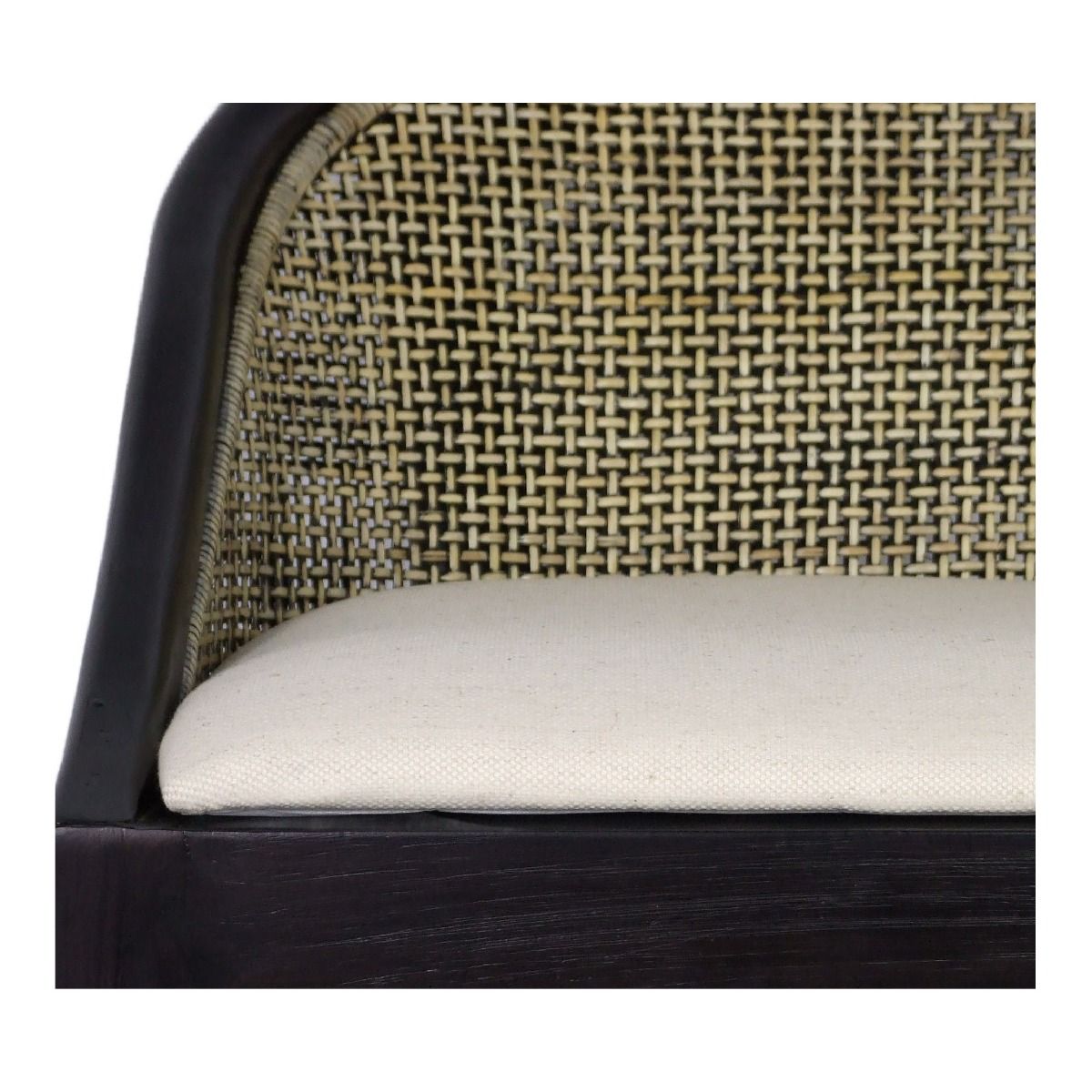 "Maldives" Hamptons Resort Style Barstool Blackwash Rattan with Black Timber Frame & Legs (RRP $549) - Image 2
