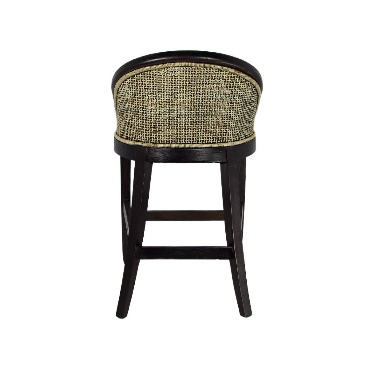 "Maldives" Hamptons Resort Style Barstool Blackwash Rattan with Black Timber Frame & Legs (RRP $549) - Image 4