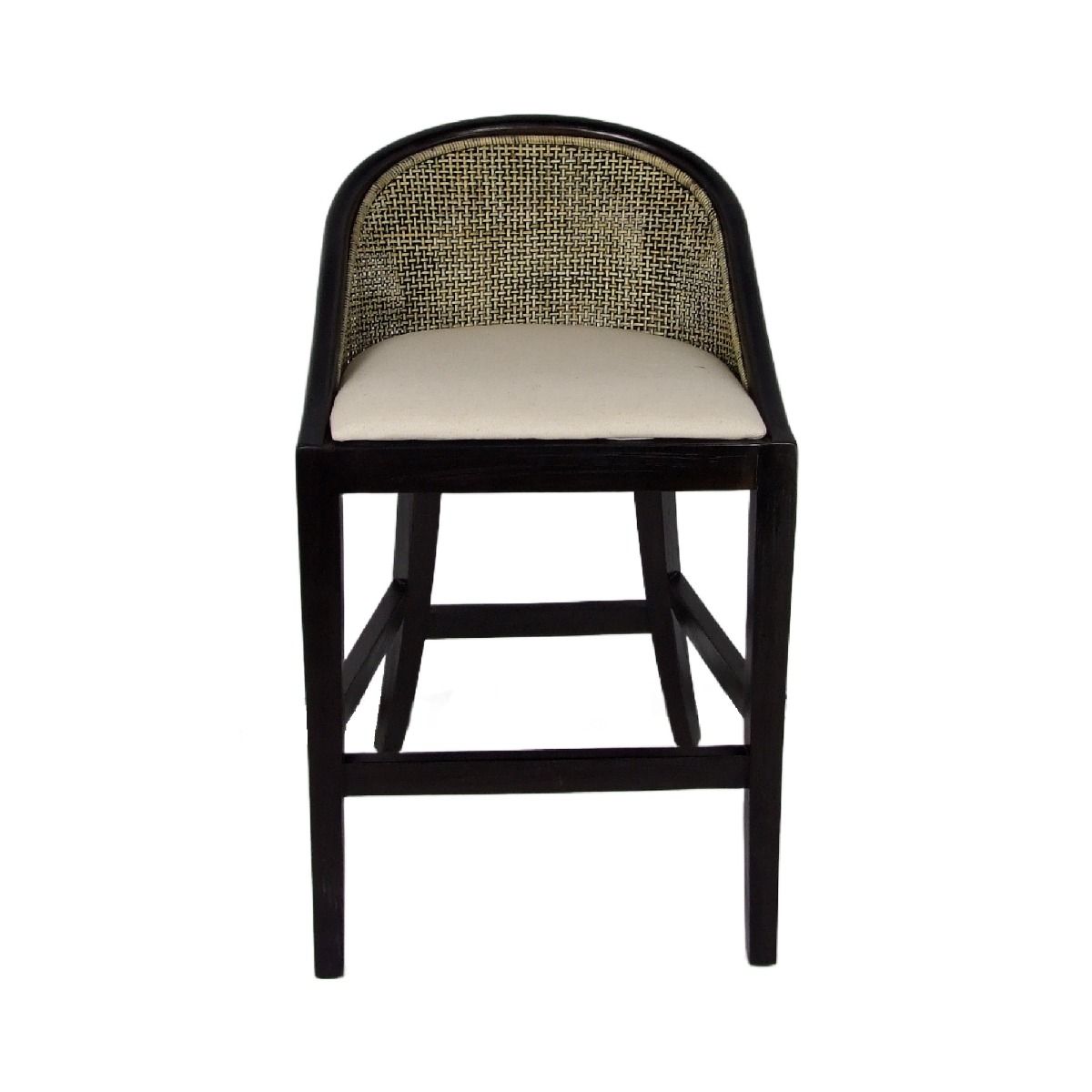 "Maldives" Hamptons Resort Style Barstool Blackwash Rattan with Black Timber Frame & Legs (RRP $549) - Image 6