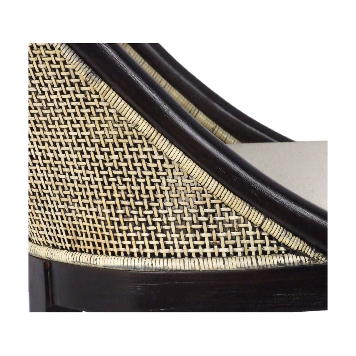 "Maldives" Hamptons Resort Style Rattan Dining Chair Blackwash with Black Mindi Timber Frame & Legs (RRP $499) - Image 3