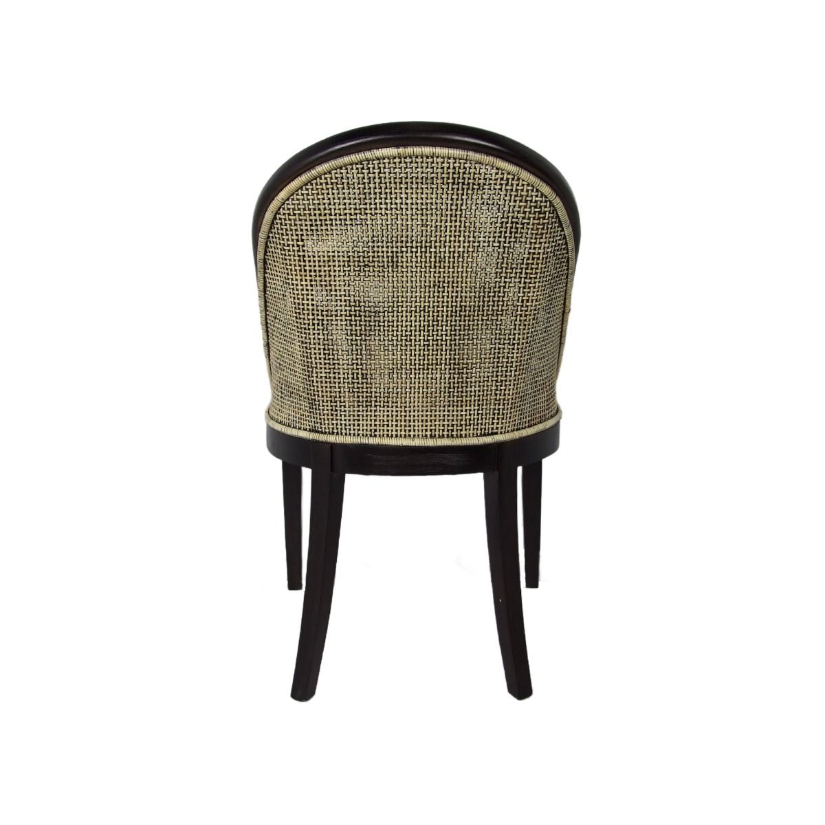 "Maldives" Hamptons Resort Style Rattan Dining Chair Blackwash with Black Mindi Timber Frame & Legs (RRP $499) - Image 4