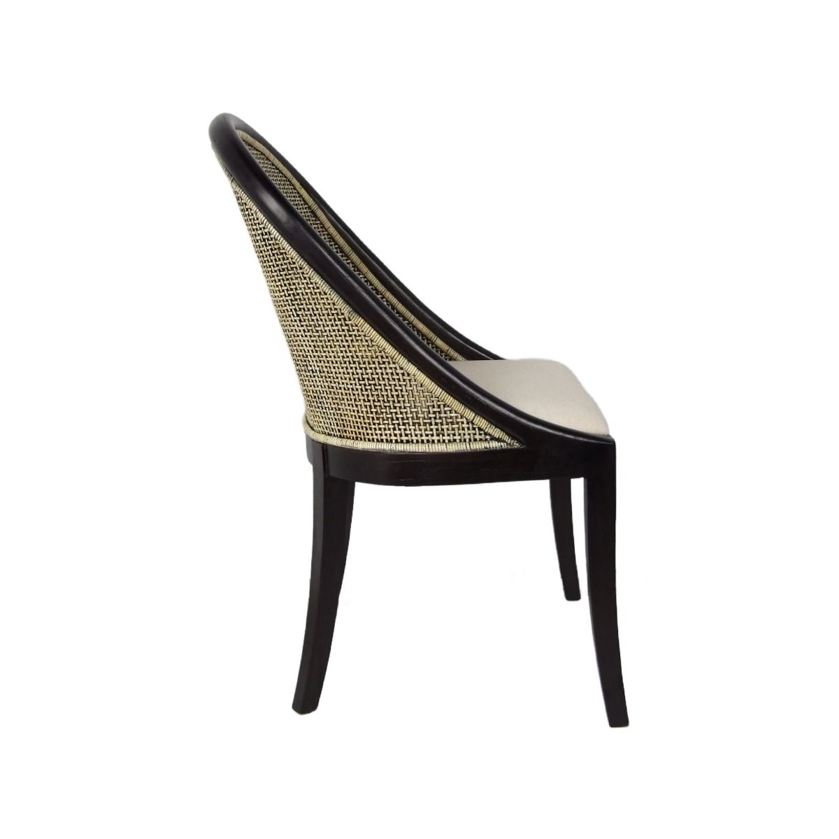 "Maldives" Hamptons Resort Style Rattan Dining Chair Blackwash with Black Mindi Timber Frame & Legs (RRP $499) - Image 5