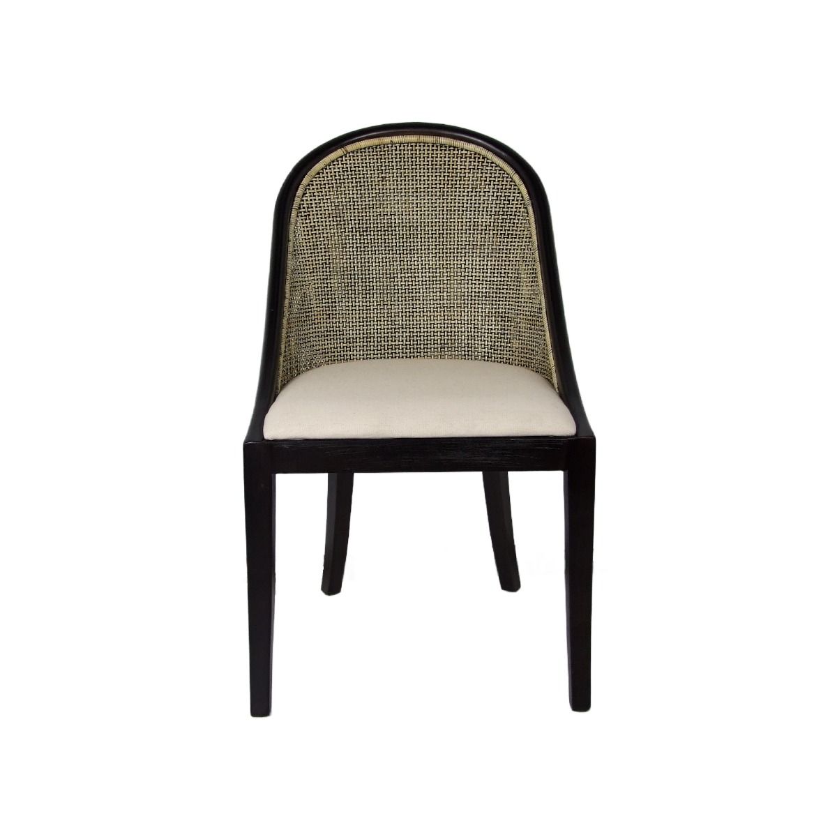"Maldives" Hamptons Resort Style Rattan Dining Chair Blackwash with Black Mindi Timber Frame & Legs (RRP $499) - Image 6