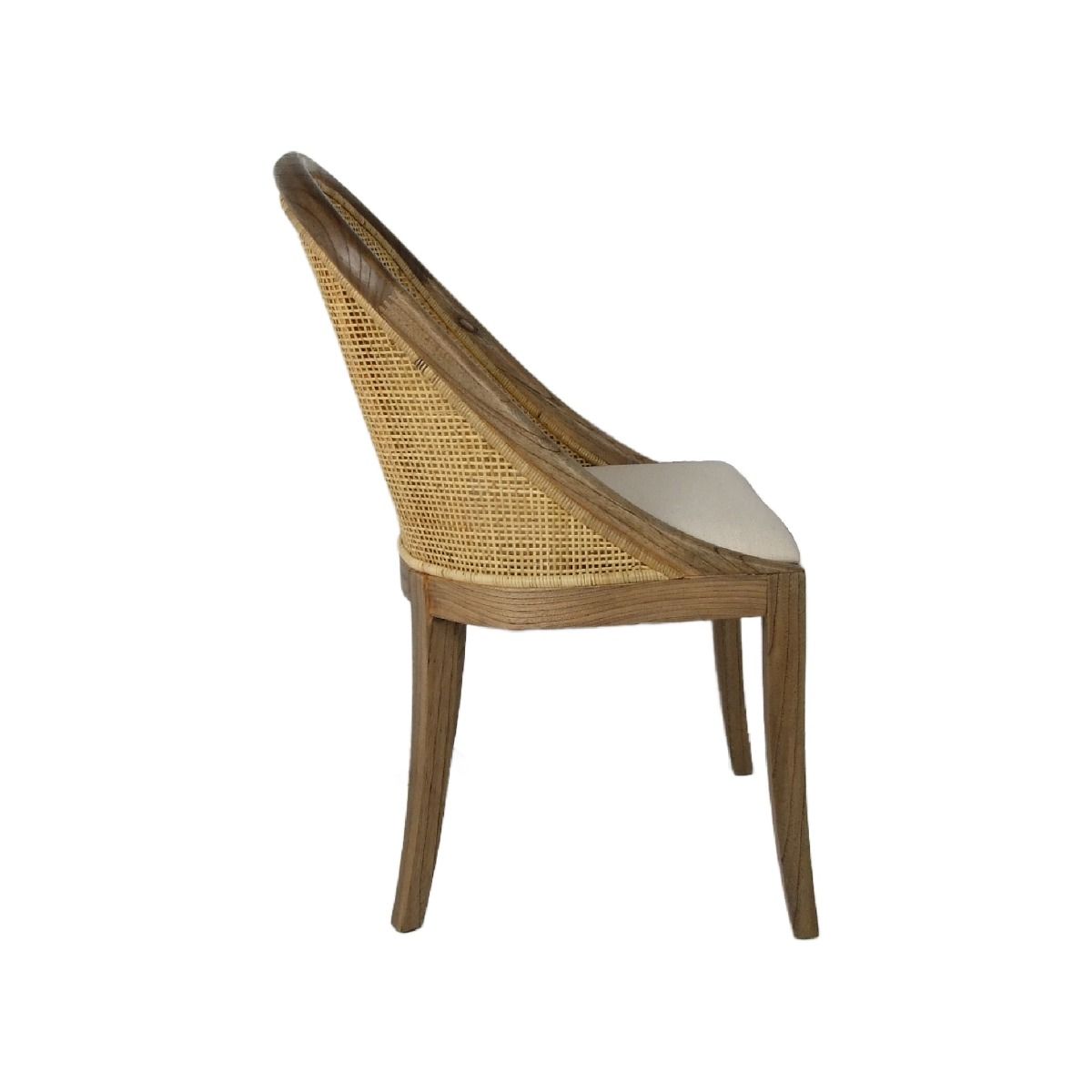 "Maldives" Hamptons Resort Style Rattan Dining Chair Natural with Mindi Timber Frame & Legs (RRP $499) - Image 5