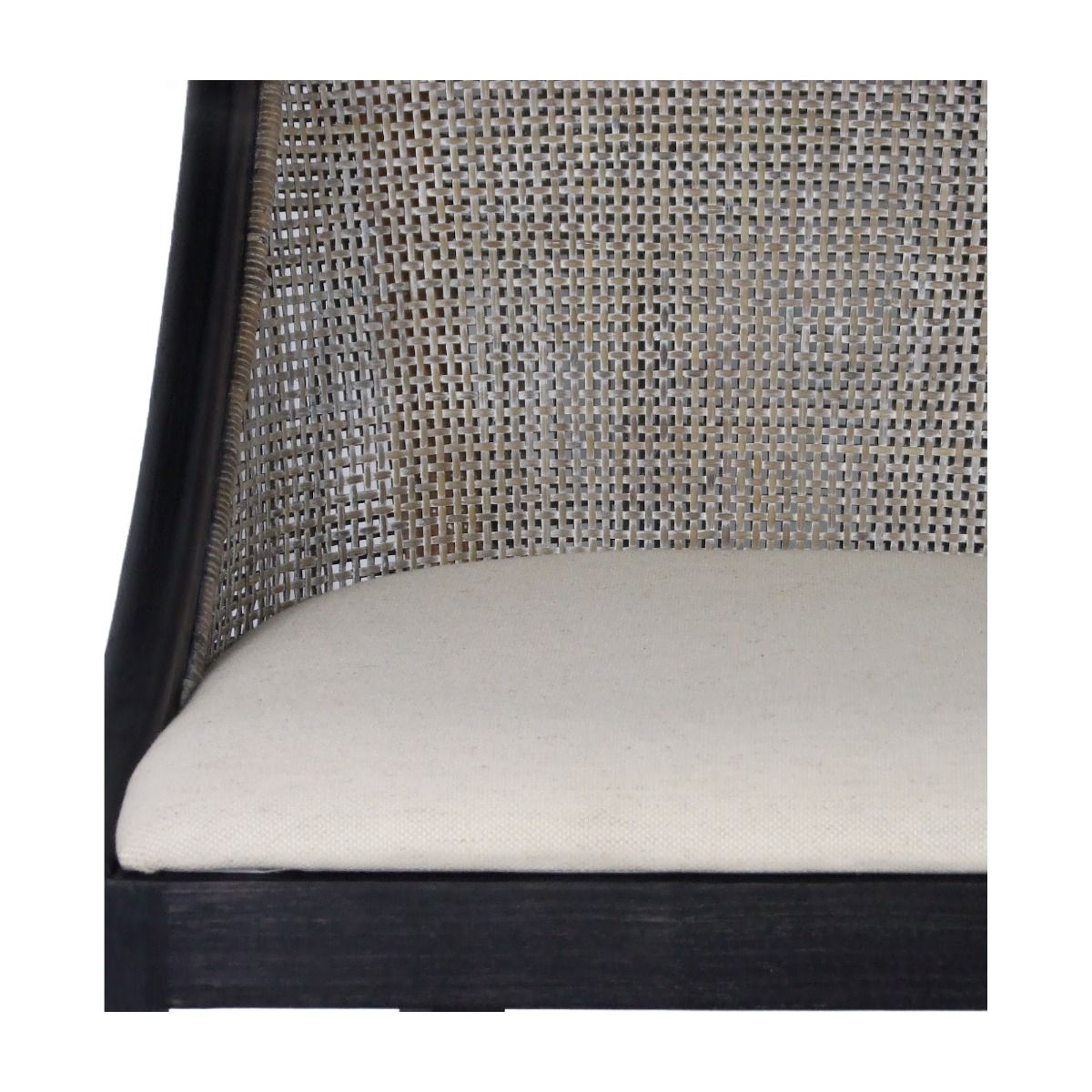 "Maldives" Hamptons Resort Style Rattan Dining Chair Greywash with Black Mindi Timber Frame & Legs (RRP $499) - Image 2