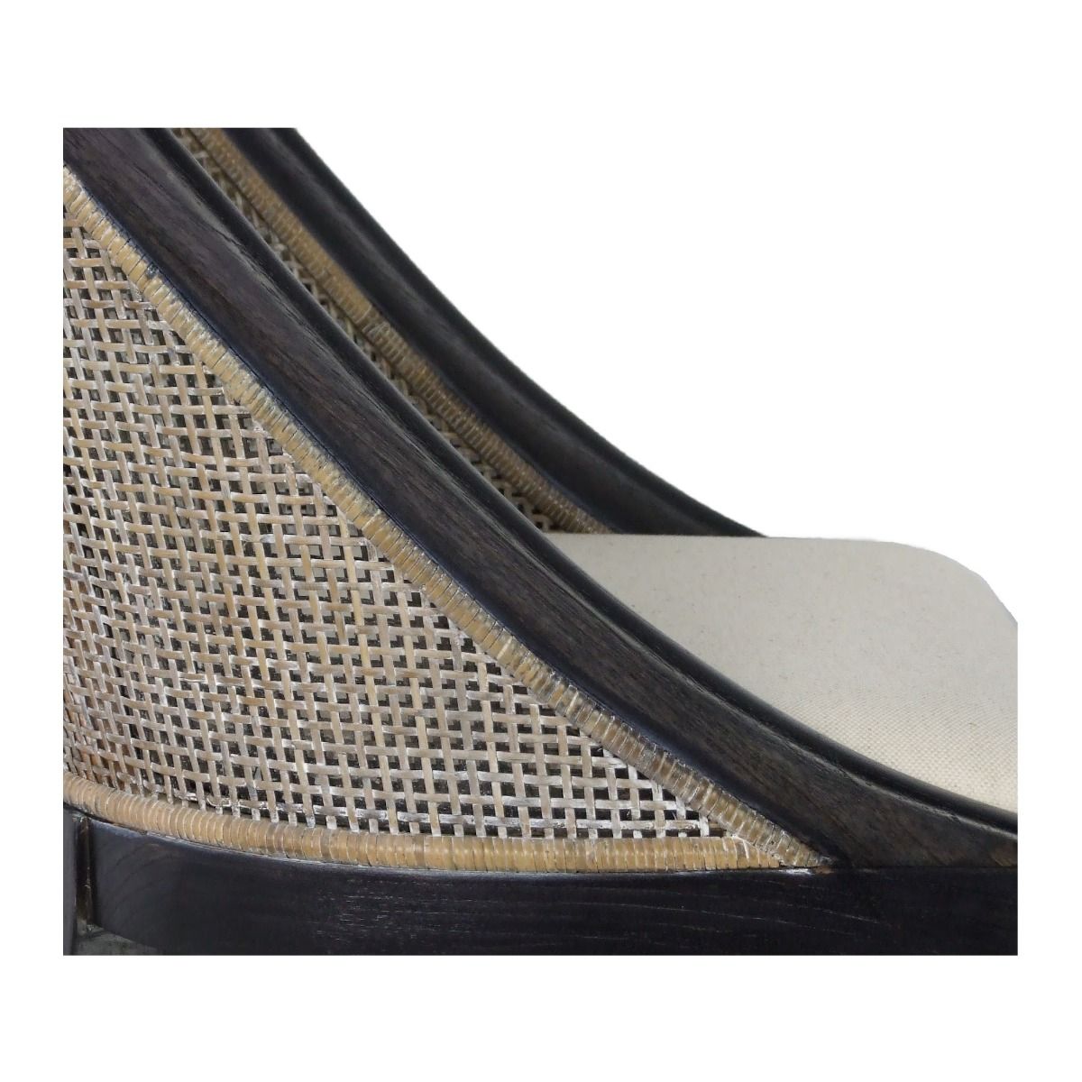 "Maldives" Hamptons Resort Style Rattan Dining Chair Greywash with Black Mindi Timber Frame & Legs (RRP $499) - Image 3