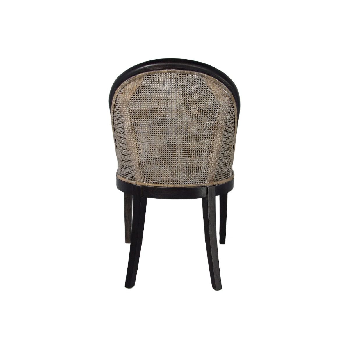"Maldives" Hamptons Resort Style Rattan Dining Chair Greywash with Black Mindi Timber Frame & Legs (RRP $499) - Image 4