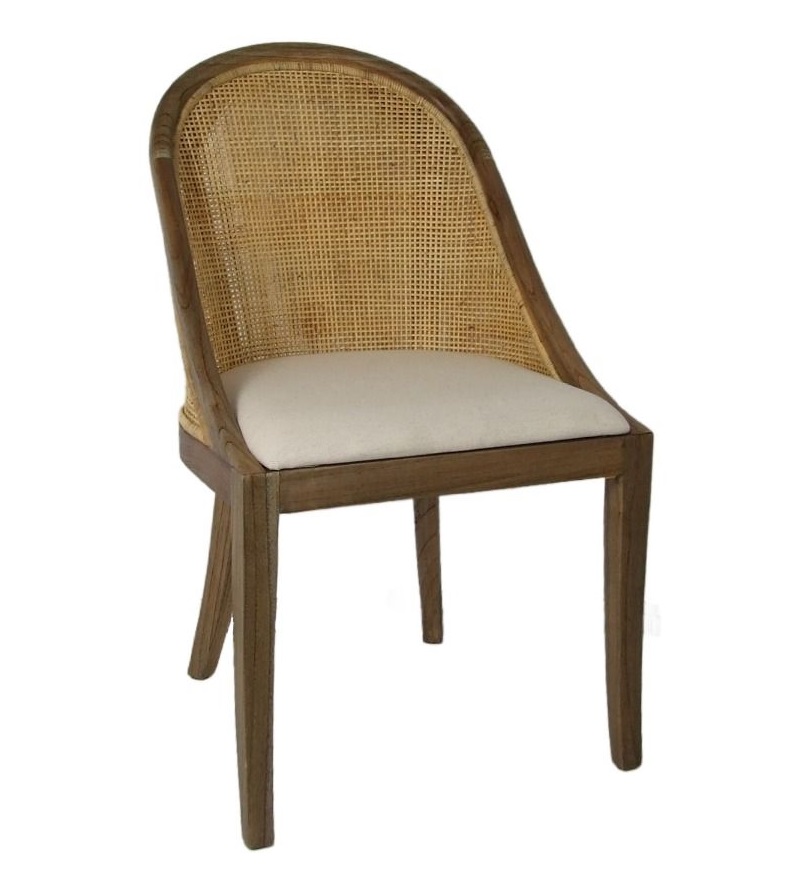 "Maldives" Hamptons Resort Style Rattan Dining Chair Natural with Mindi Timber Frame & Legs (RRP $499)