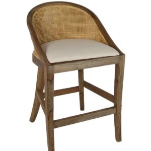 "Maldives" Hamptons Resort Style Barstool Natural Rattan with Mindi Timber Frame & Legs (RRP $549)