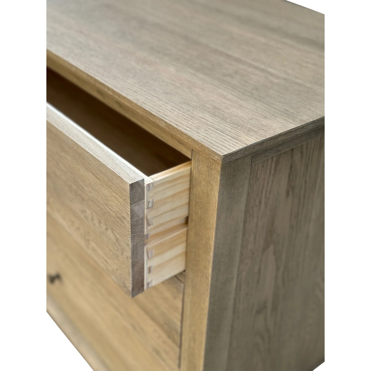 "Hampshire" Hamptons Style Solid Timber 6 Drawer Dresser, Dark Oak 183cmW x 53cmD x 84cmH (RRP $2999) - Image 3