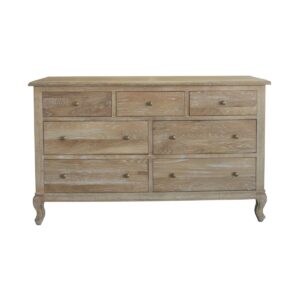 wp-image-tigress-44788.jpg "Adele" Hamptons Style Solid Oak Timber 7 Drawer Chest, Whitewashed Oak 140cmW x 47cmD x 85cmH (RRP $2799)