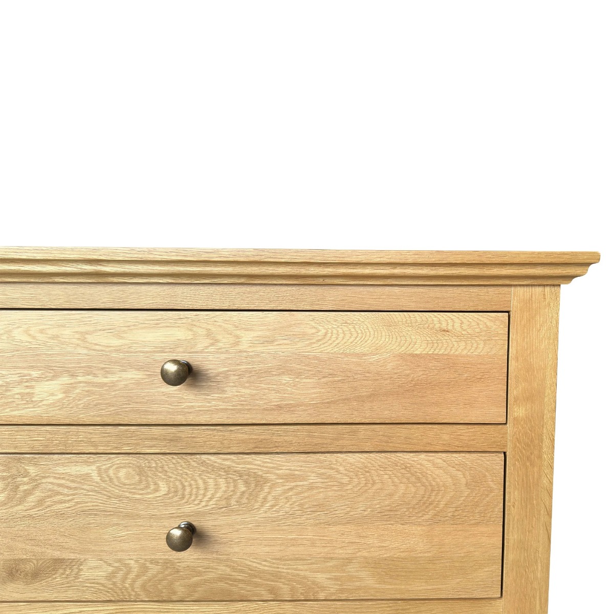 "Hampshire" Hamptons Style Solid Timber 3 Drawer Bedside Table, Natural Oak 75cmW x 49cmD x 71cmH (RRP $1499) - Image 4