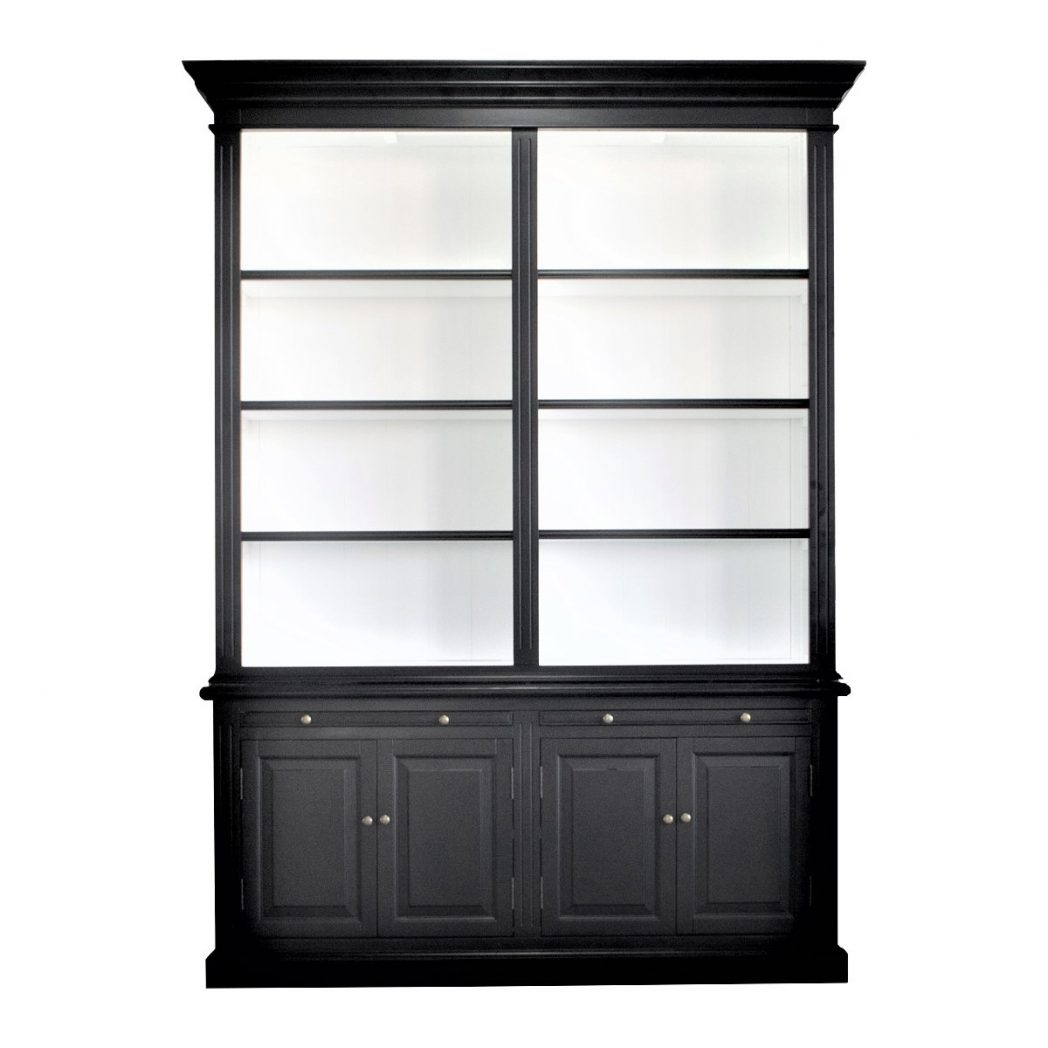 "Daydream" Hamptons Style 2-Bay Timber Library Bookcase Black (no ladder) , 170cm x 43cm x 230cmH (RRP $5999)