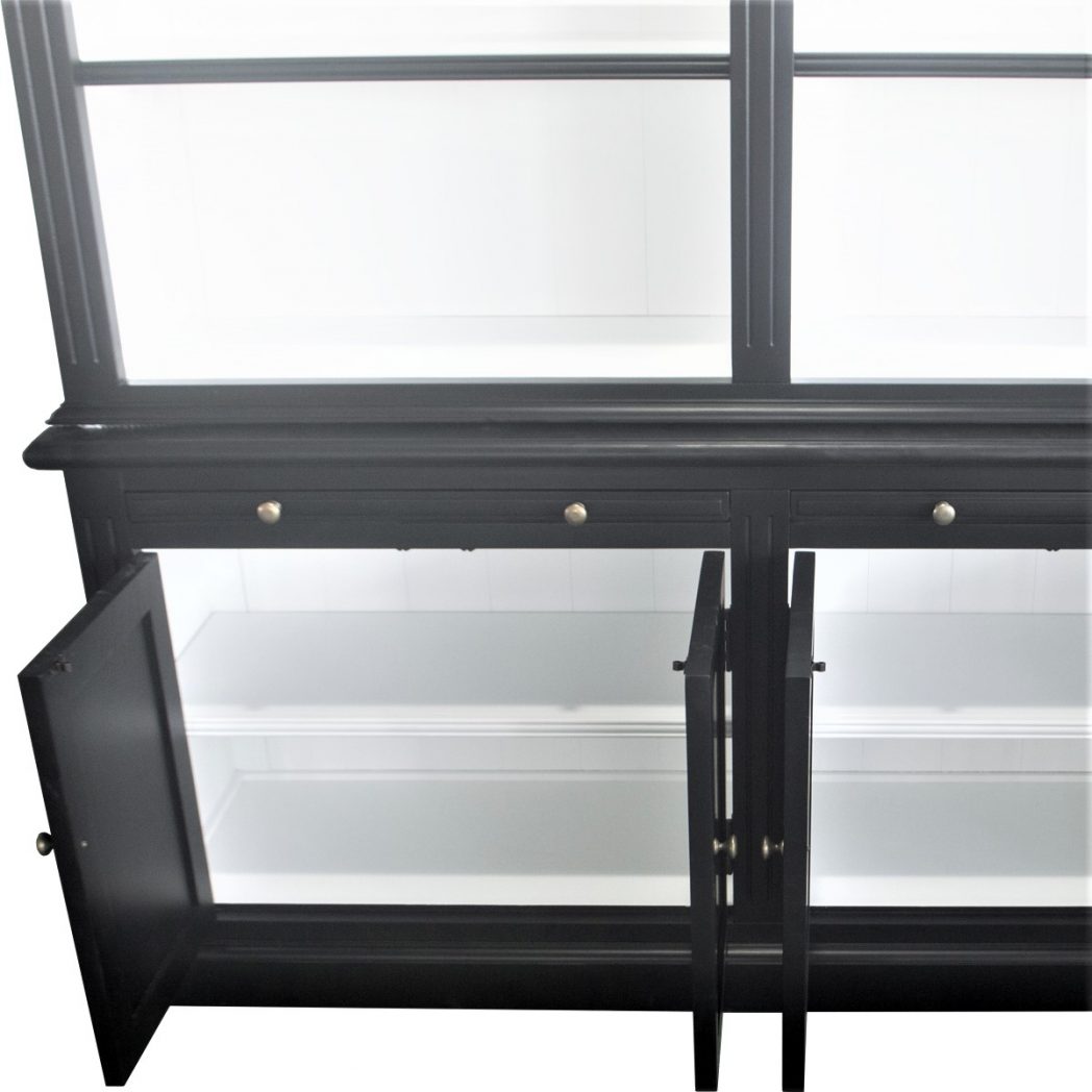 "Daydream" Hamptons Style 2-Bay Timber Library Bookcase Black (no ladder) , 170cm x 43cm x 230cmH (RRP $5999) - Image 3