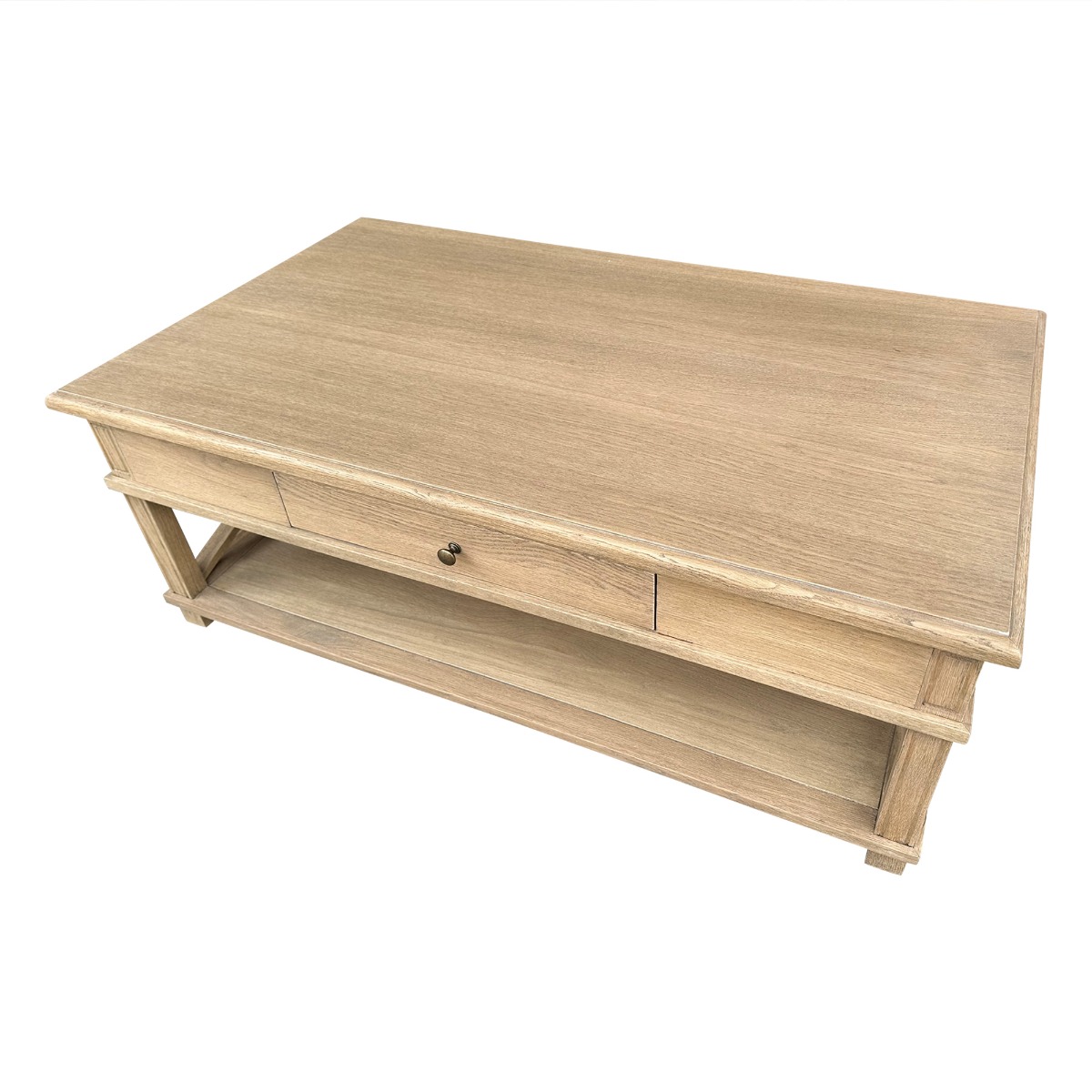 "Noosa" Hamptons Style Solid Timber Coffee Table, Weathered Oak 120cmW x 70cmD x 45cmH (RRP $1699) - Image 3