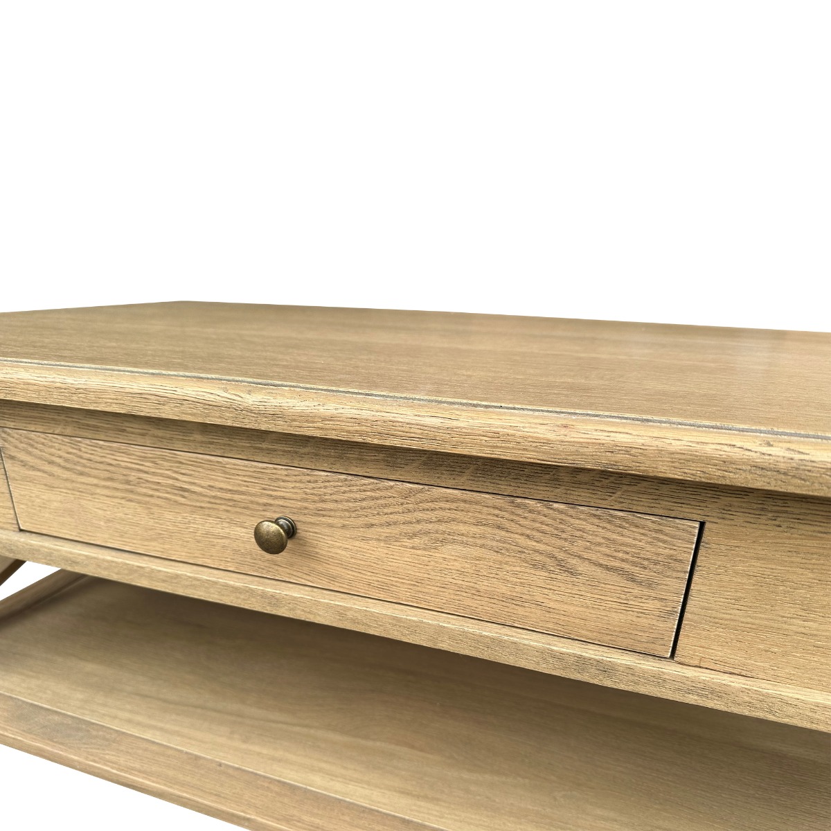 "Noosa" Hamptons Style Solid Timber Coffee Table, Weathered Oak 120cmW x 70cmD x 45cmH (RRP $1699) - Image 4