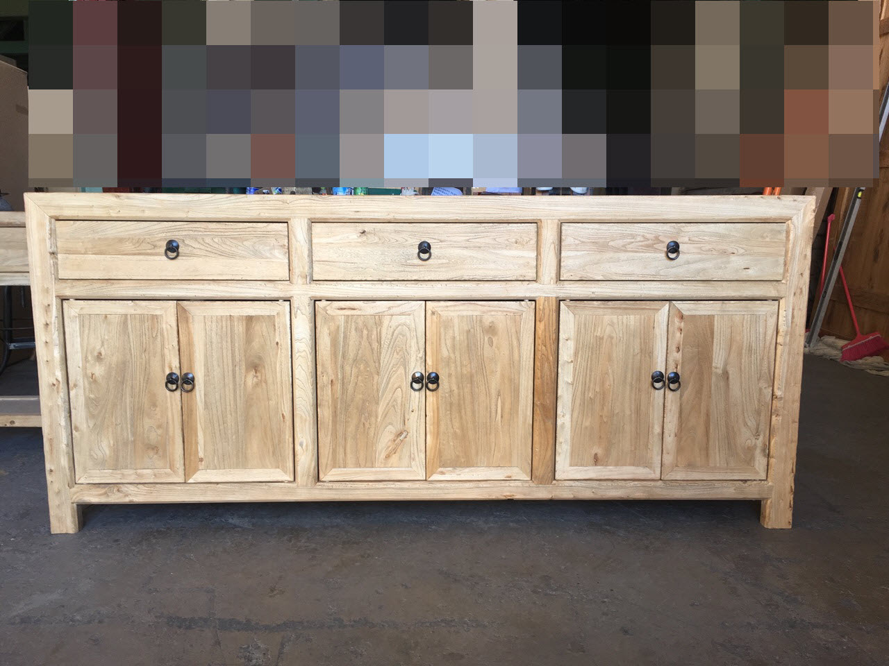 "Kingscliff" Recycled Elm Timber 3 Drawer 6 Door Sideboard, 200cm x 45cm x 90cm (RRP $2999) - Image 2