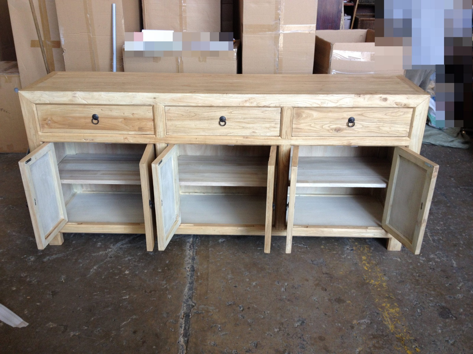 "Kingscliff" Recycled Elm Timber 3 Drawer 6 Door Sideboard, 200cm x 45cm x 90cm (RRP $2999) - Image 4