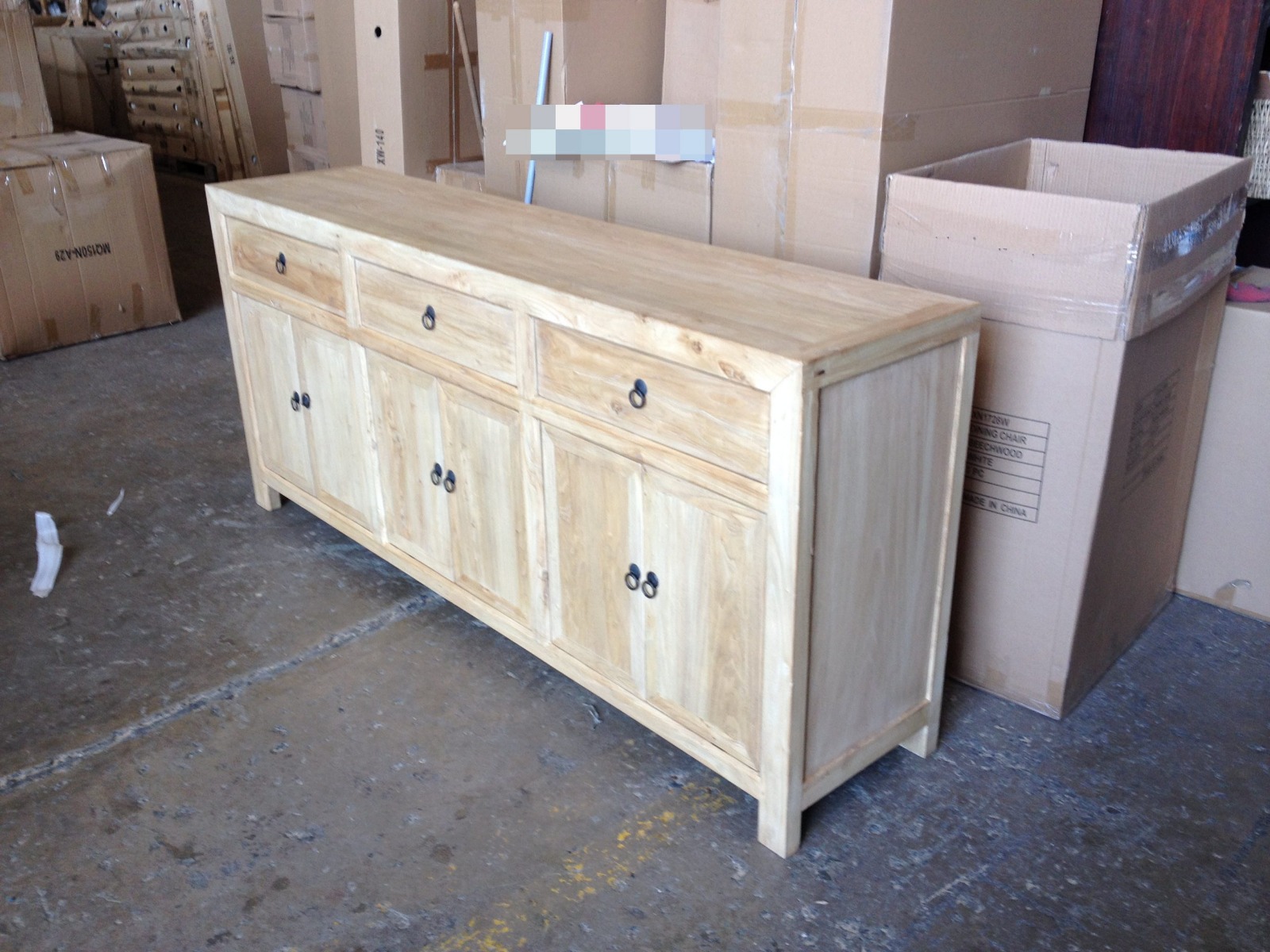 "Kingscliff" Recycled Elm Timber 3 Drawer 6 Door Sideboard, 200cm x 45cm x 90cm (RRP $2999) - Image 6