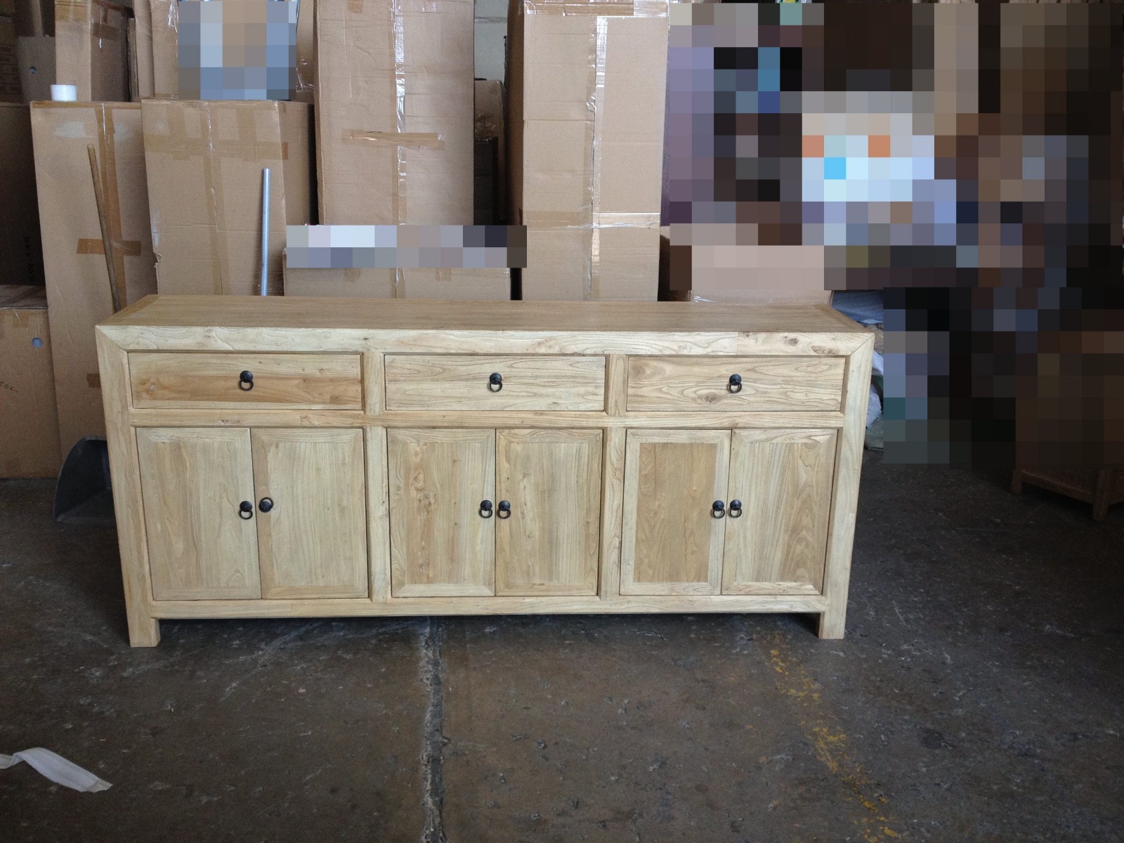"Kingscliff" Recycled Elm Timber 3 Drawer 6 Door Sideboard, 200cm x 45cm x 90cm (RRP $2999) - Image 8