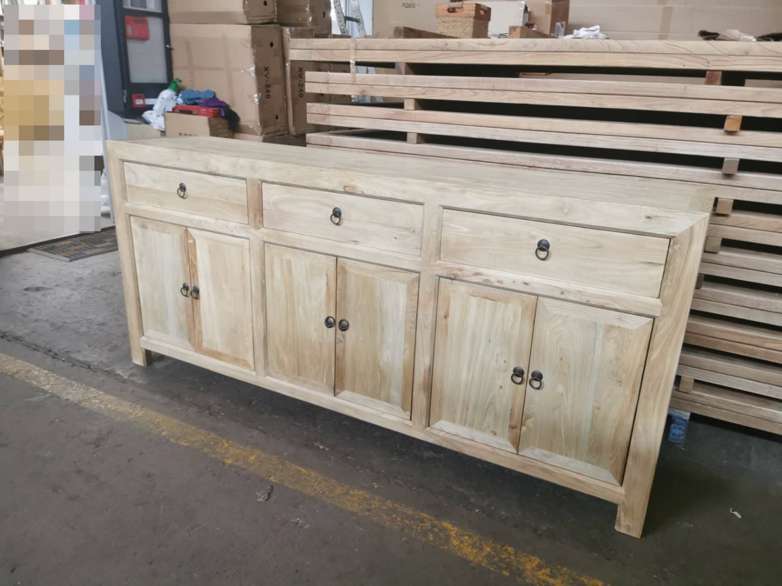 "Kingscliff" Recycled Elm Timber 3 Drawer 6 Door Sideboard, 200cm x 45cm x 90cm (RRP $2999) - Image 9