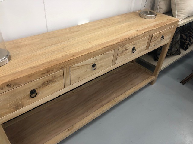 "Kingscliff" Recycled Elm Timber 4 Drawer Hall Table, 174cm x 40cm x 84cm (RRP $1999) - Image 3