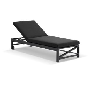 wp-image-tigress-45122.jpg "Montego Bay" Hamptons Style Aluminium Sun Lounge Charcoal Dark Grey Cushions with wheels (RRP $1999)