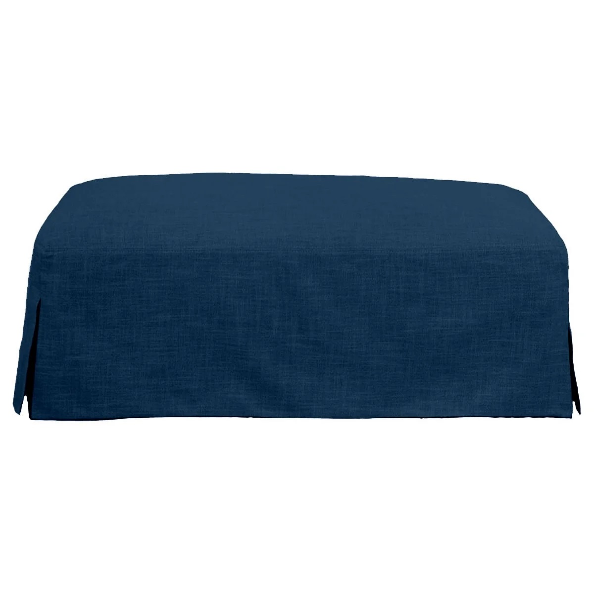 "Somerset" Hamptons Style Fabric Ottoman with Removable Slip Cover, Navy (RRP $799)