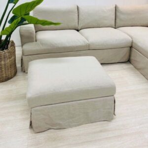 wp-image-tigress-45242.jpg "Southampton" Hamptons Style Fabric Ottoman Footstool Feather Filled with Removable Slip Covers, Linen (RRP $999)