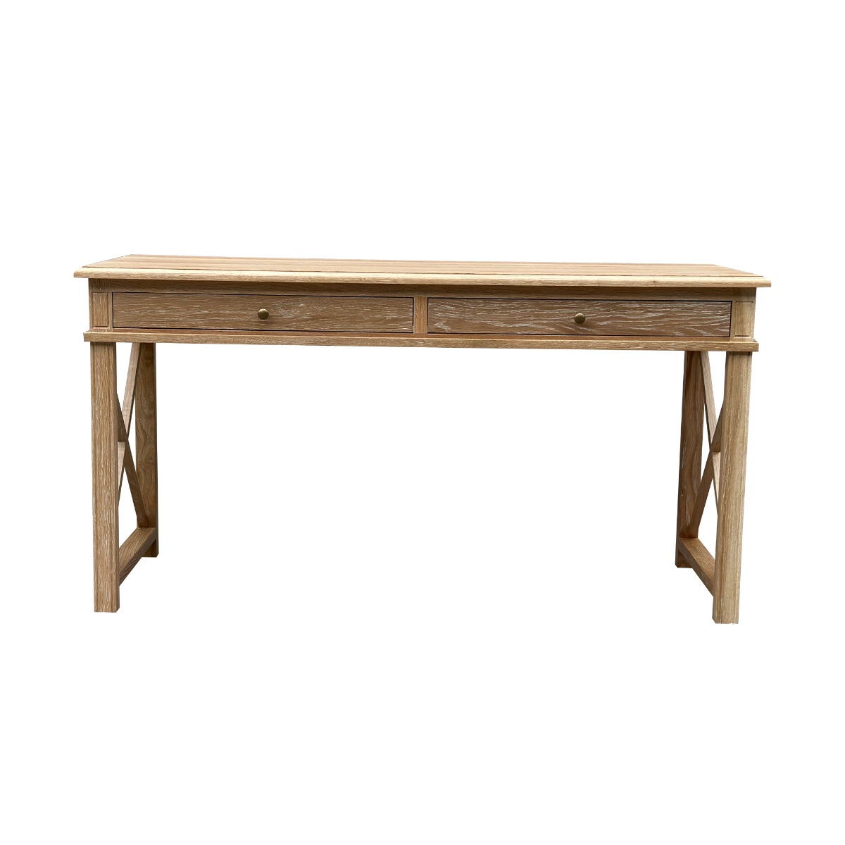 "Noosa" Hamptons Style Solid Timber Desk Whitewashed Oak, 130cmW x 50cmD x 78cmH (RRP $1499) - Image 5