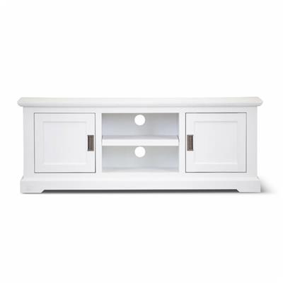 "Cove" Hamptons Style TV Unit 2 Door 2 Niche, Brushed White, 160cmW x 45cmD x 60cmH (RRP $1199)