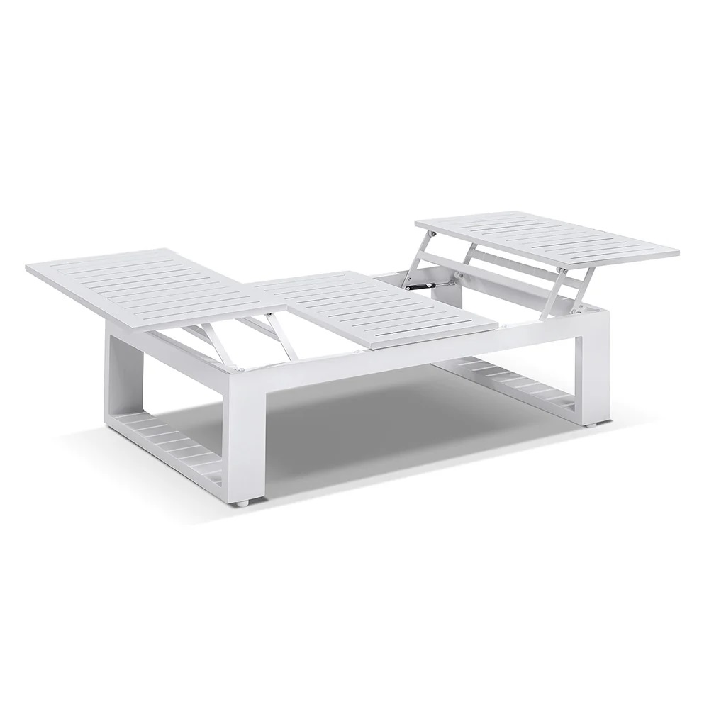 "Hawaii" Hamptons Style Outdoor Modular Lounge Setting with Coffee Table & Armchair, White with Olefin Grey Cushions (RRP $4999) - Image 2