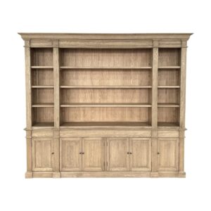 wp-image-tigress-45337.jpg "Sanctuary" Hamptons Style Timber Library Bookcase Cabinet, Weathered Oak 270cmW x 45cmD x 230cmH (RRP $8999)