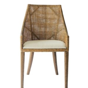 "Hervey Bay" Resort Style Rattan Dining Chair Mango Teak, Timber Legs (RRP $449)