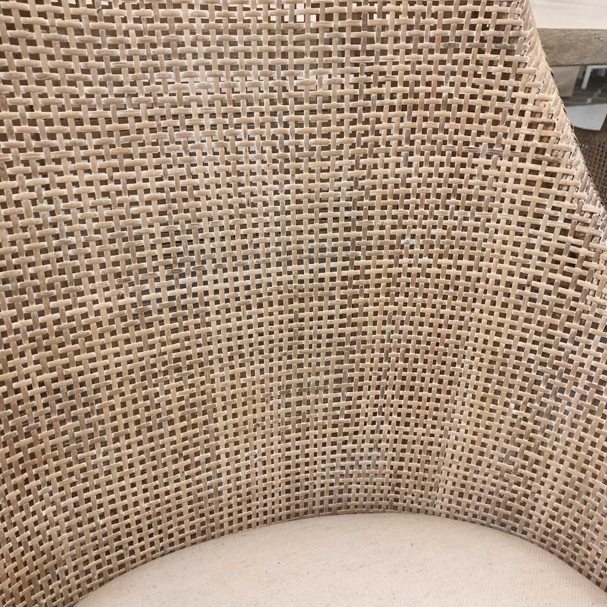 "Coral Bay" Hampton Style Rattan Dining Chair Whitewash, Mindi Timber Legs (RRP $449) - Image 4