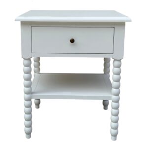 wp-image-tigress-45462.jpg "Bobbin" Hamptons Style Solid Timber 1 Drawer & Shelf Bedside Table, White 60cm x 49cm x 71cmH (RRP $999)